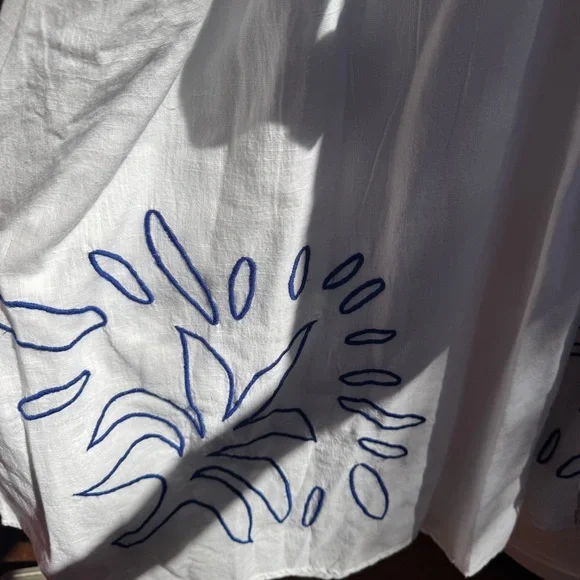 NWT Ciebon Eliza Embroidered A-Line Cotton Midi Dress in White Sz XL - Picture 5 of 16